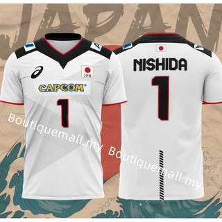 2024 Japão CAPCOM Manga Curta De Vôlei Masculino Nishida/R.TAKAHASHI/ISHIKAWA Jersey