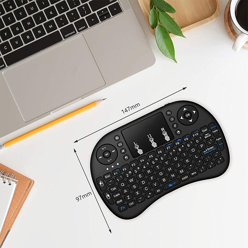 Mini Teclado QWERTY Sem Fio RGB USB Mouse Uso Fácil Original | Shopee ...