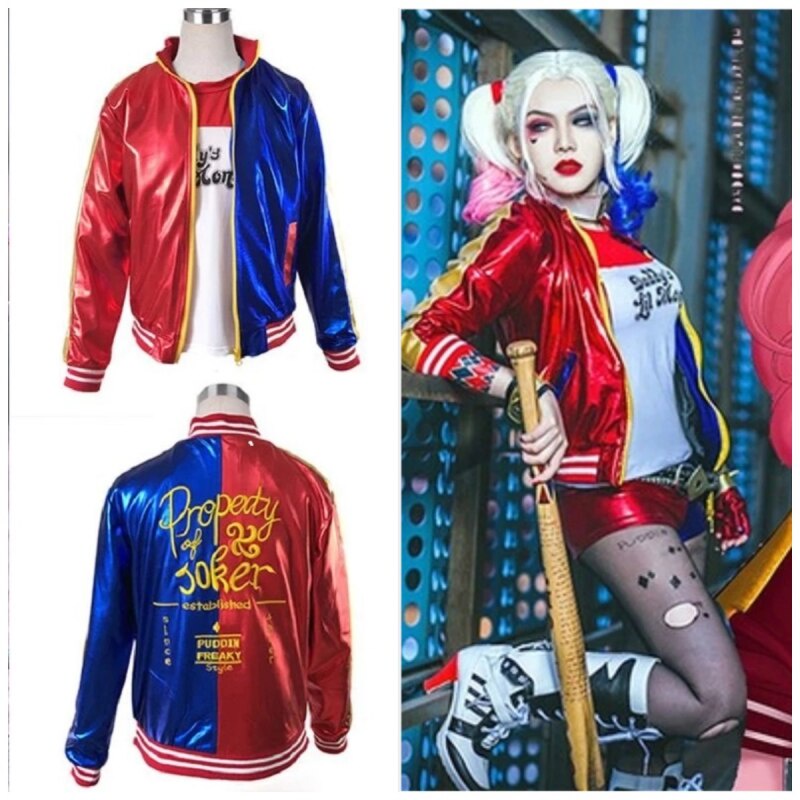 fantasia harley quinn arlequina cosplay completo jaqueta bordada luxo  original