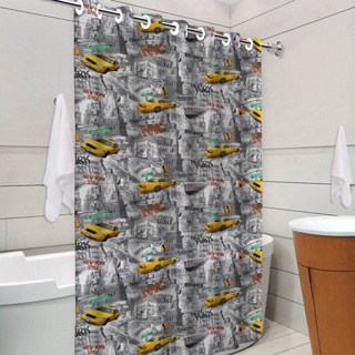 Cortina para Box 138x198 com Ilhós Estampa New York