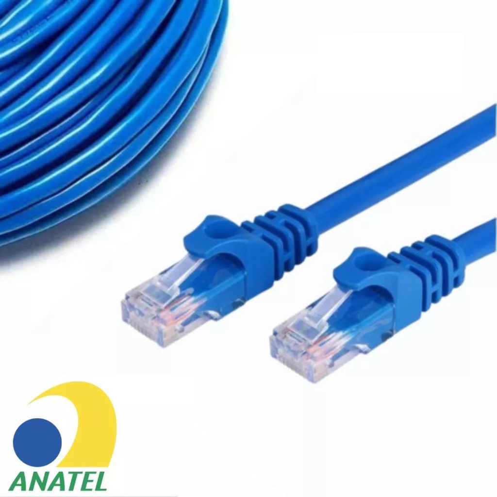 Cabo De Rede 5 Metros Lan Internet Azul Rj45 Conector Rj45 Shopee Brasil