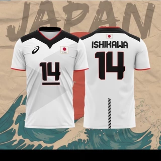 2024 Japão Camisa De Vôlei Olímpico Jersey Ishikawa Yuki No . 14 Casual Oversized Women Men Tshirt