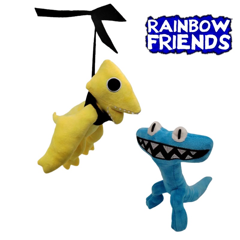 Novo roblox raibow friends capítulo 2 dinossauro azul amarelo decoração fofa  50cm