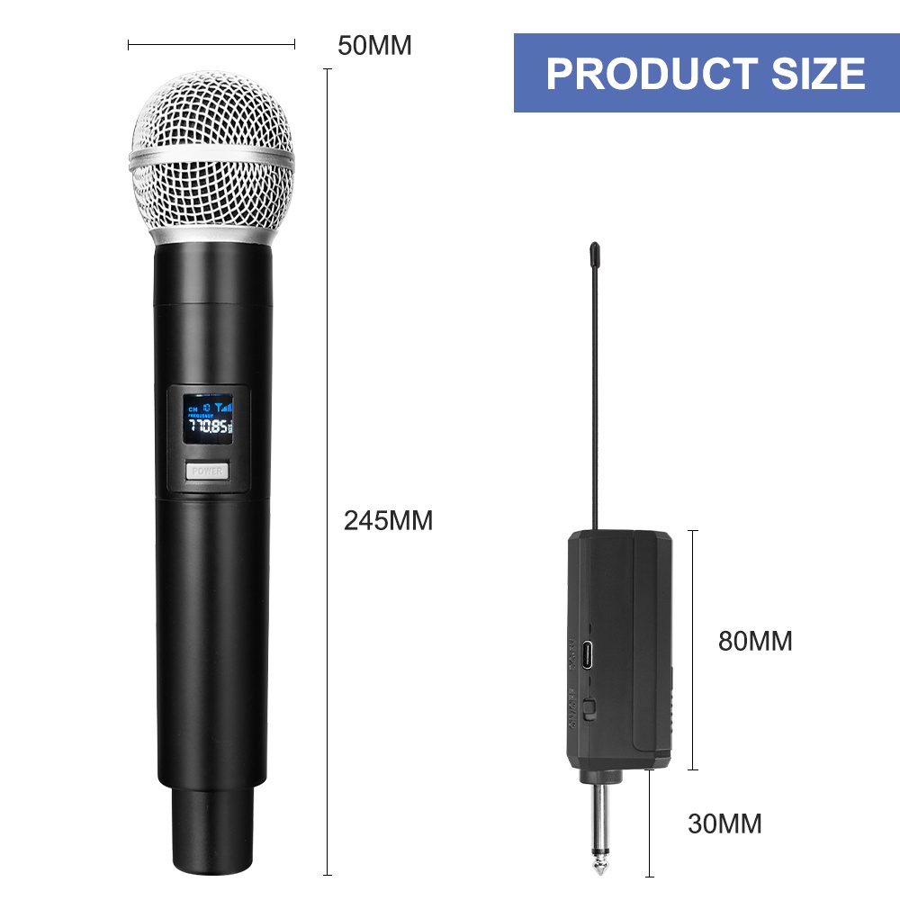 Microfones Sem Fio Duplo Profissional Dinâmico - Sofia Acessórios