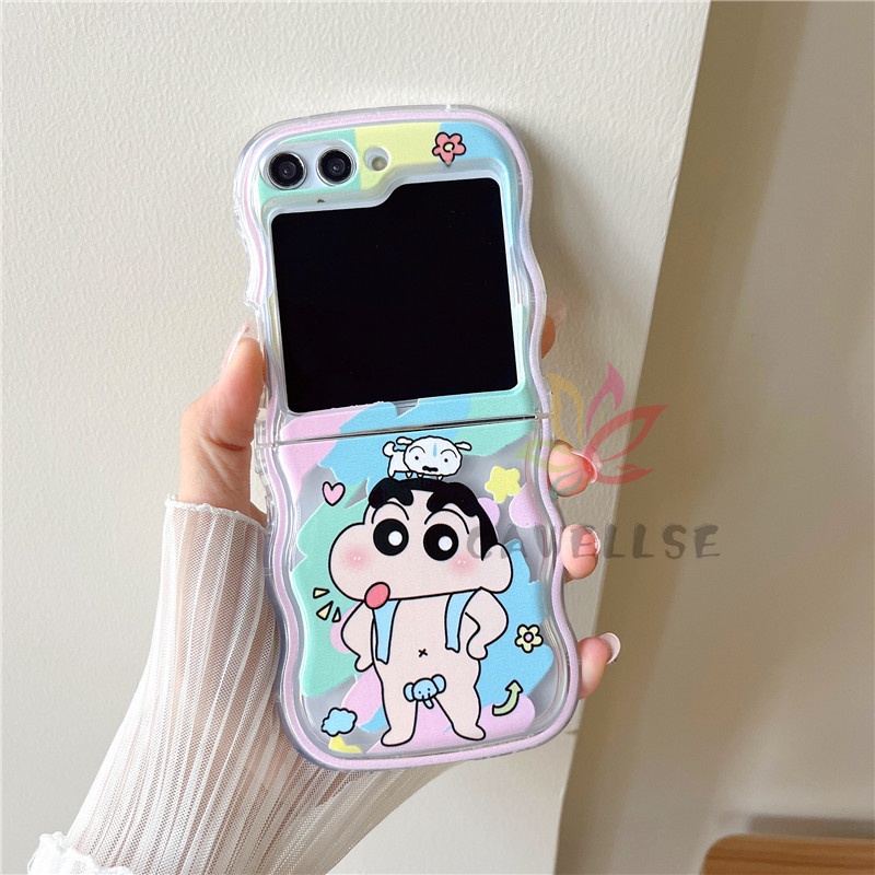 Custodia Curly Onda Per IPhone 15 Plus - Trasparente Con Bordo Colorato - Morbida TPU - Design Onda Carino - Protezione Anti Graffio