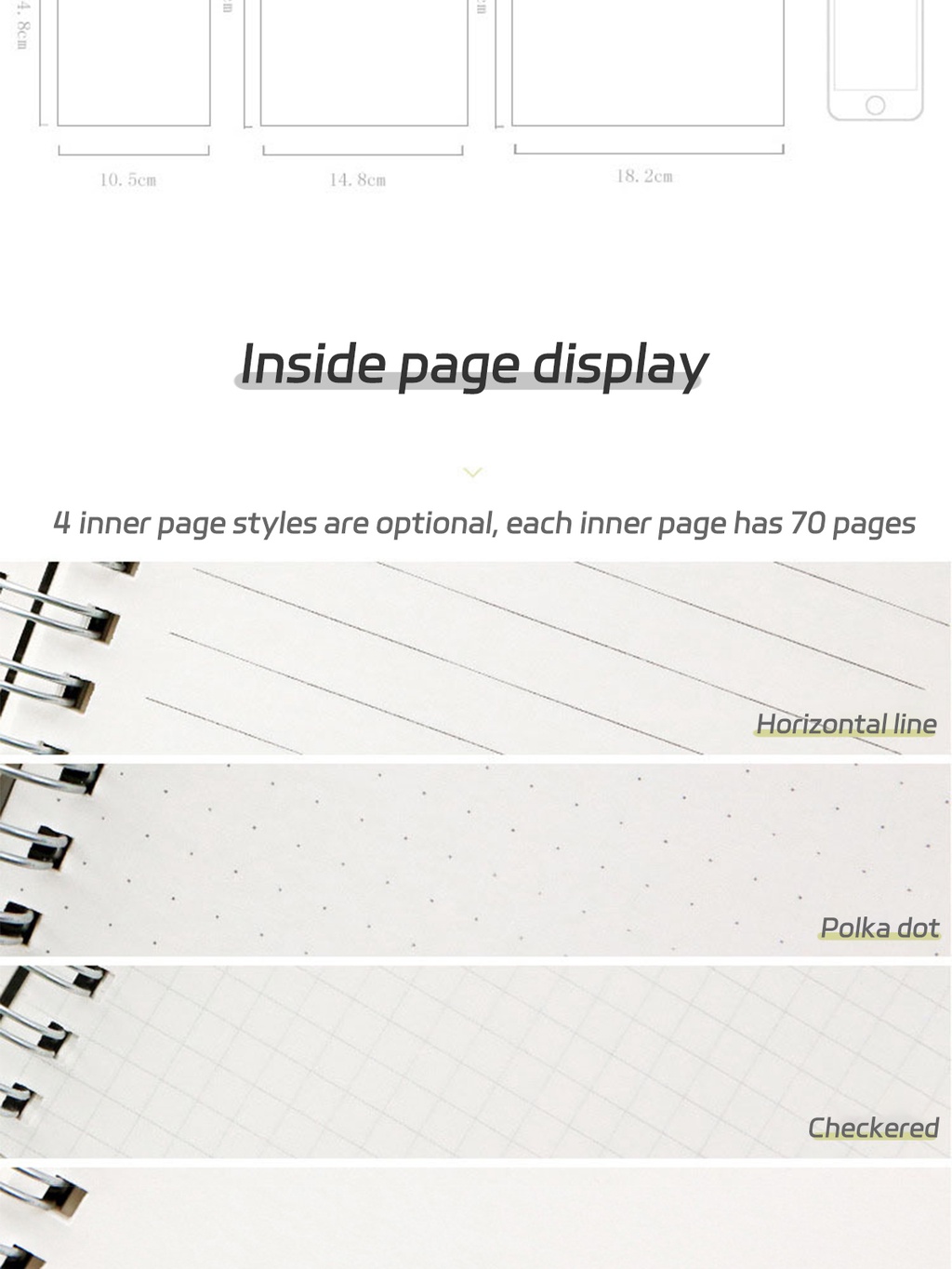 Bloco De Notas Clear Coil Notebook A6/A5/B5 Bookmark Business Estudante ...