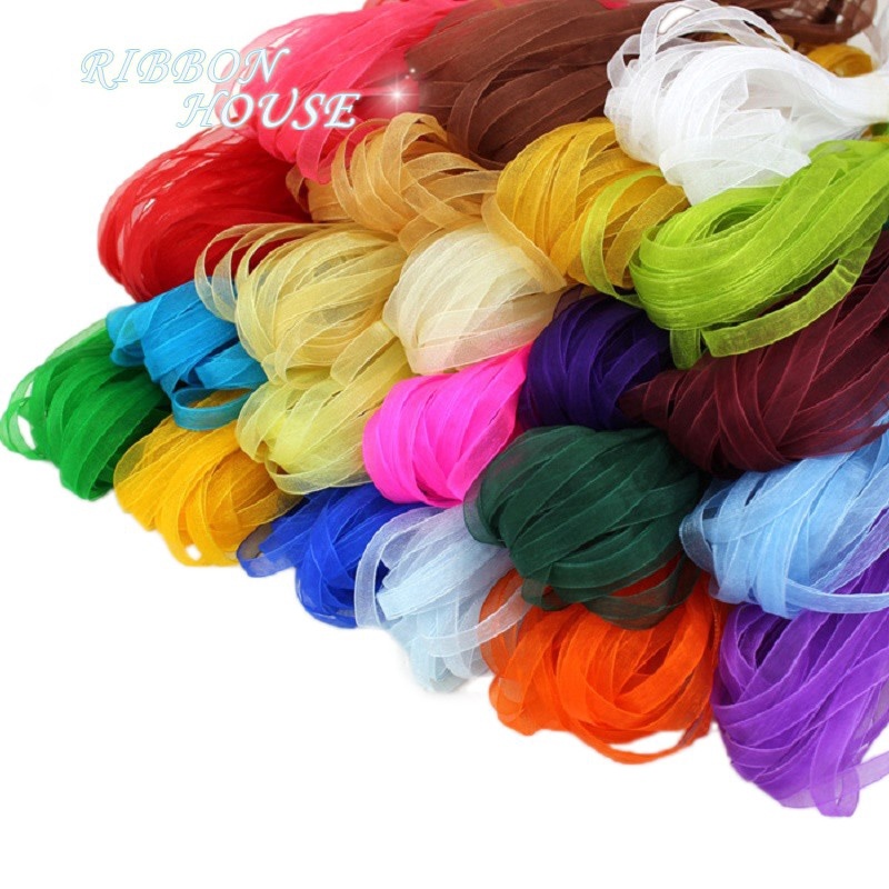 (40 Metros / Lote) Fita De Organza De 1 / 4 "(6Mm) / Fita De Embrulho Para Presente / Natal