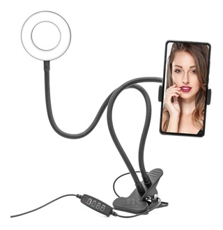 Suporte Celular Tripe Mesa LED com Luz Anel para Fotografia e Vídeo