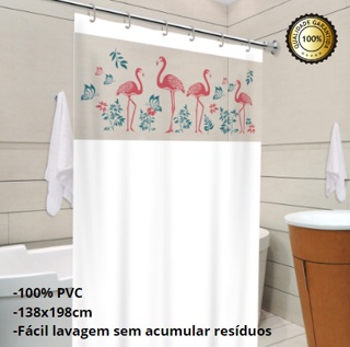 Cortina Box 138x198 + Gancho e Visor Personalzado Flamingo