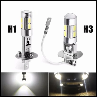 2PCS H1 H3 Lâmpadas LED 6000K Super Brilhante Branco Alta Potência 10-SMD 5630 DRL Automática para Automóveis