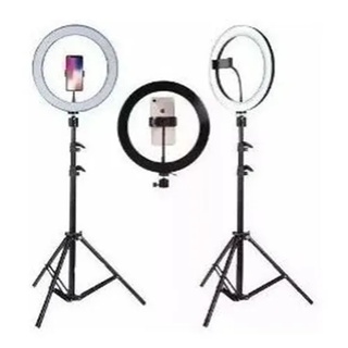 Ring Light Led Iluminador 26cm Completo 2,1m Tripé 210cm Suporte para Celular