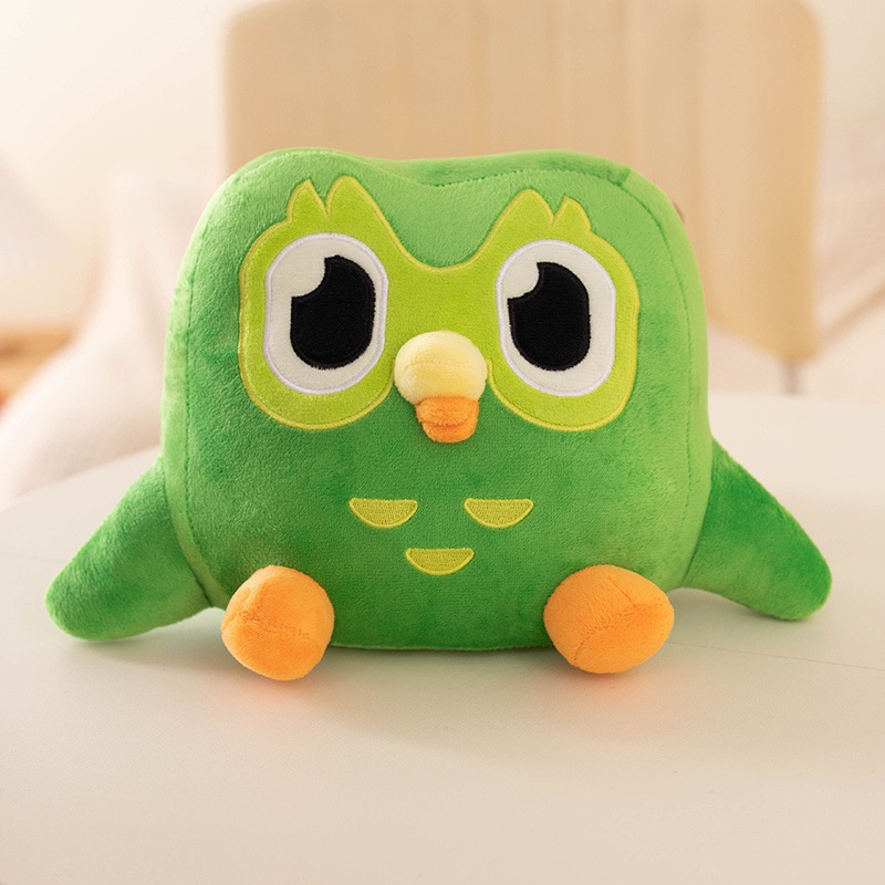 Em Estoque 20cm Duolingo Plushie Duo 10 Anos Anivers rio Coruja Verde Presente Para Crian as Doll Plush Toy