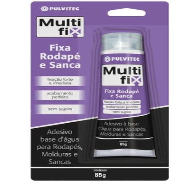 Adesivo Multifix Fixa rodapé e sanca 85g Pulvitec | Shopee Brasil