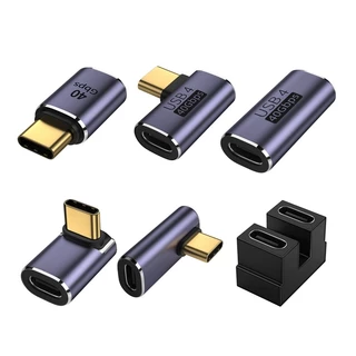1Pcs PD100W 40Gbps USB4.0 Tipo C Adaptador De Ângulo Reto Em U Dados Macho Para Fêmea Conversor Rápido De Telefone De Computador Tablet 8K Adaptadores De Transmissão De Áudio E Vídeo