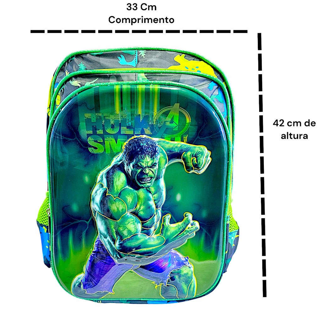 Mochila De Costas Hulk Vingadores Menino Escolar Infantil | Shopee Brasil