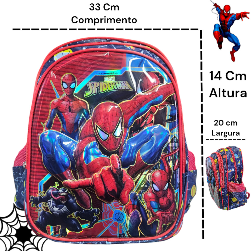 Mochila De Costas Homem Aranha Menino Escolar Infantil | Shopee Brasil