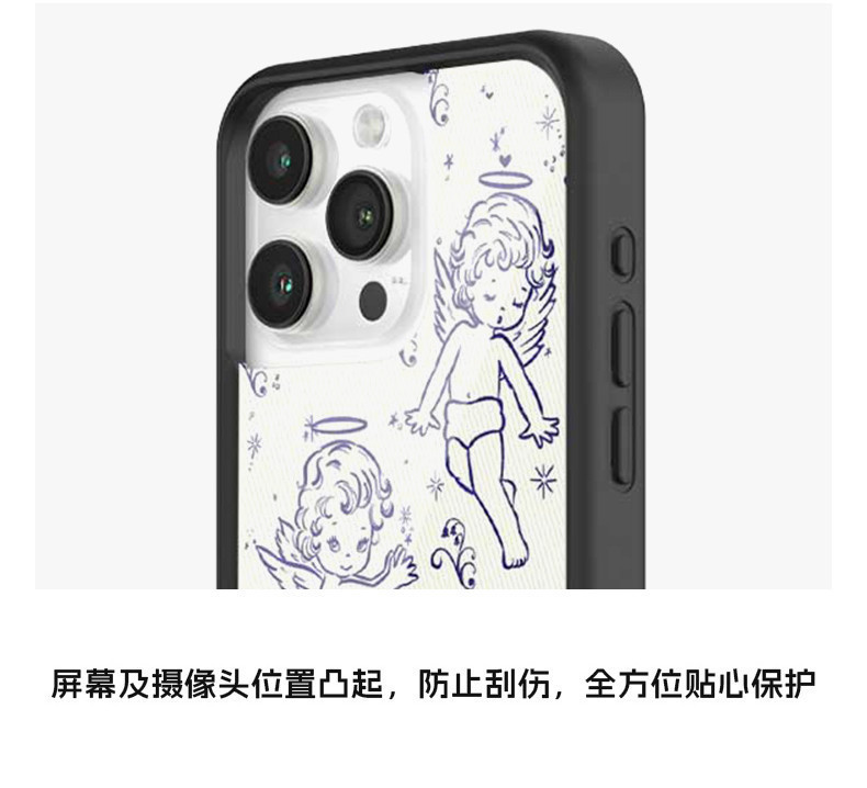 Querubins Wildflower Phone Case Para iPhone 16 15 14 13 12 Pro Max