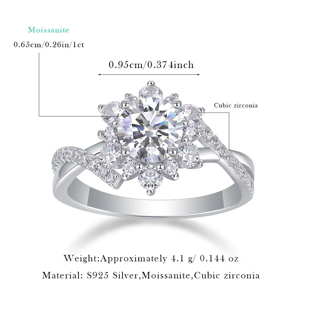 Springlight ✦ Regalo di nozze con diamanti di moissanite, argento
