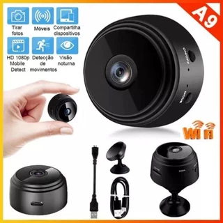 Mini Câmera Espiã A9 Segurança Wi-fi Full Hd Coibeu Cor Preto em Oferta na Shopee