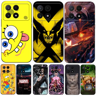 Capa Para POCO X6 PRO REDMI K70E 5G Silicone Telefone Traseira Preto tpu Caso Engraçado Dos Desenhos Animados Wolverine