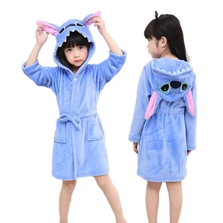 Azul Stitch Kigurumi Unicórnio Com Capuz Crianças Meninas Roupões Para Camisola em Oferta na Shopee