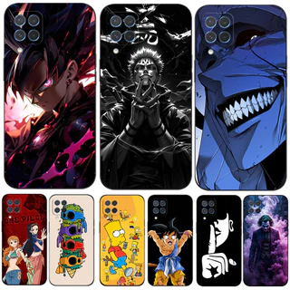 Capa Para Samsung Galaxy M62 F62 4G De Silicone Traseira Macia Preta tpu m625 anime Dragon Ball Padrão Preto Porsche