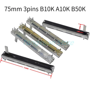 5 Peças SC6021N Misturador De Canal Único Fader A10K B10K B103 B50K 75MM Potenciômetro Deslizante Reto Viagem 60mm Compr