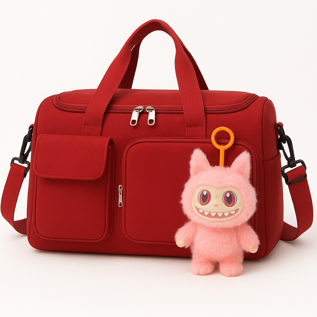 Bolsa de Viagem/Academia com Chaveiro Monster V3 - Vermelho