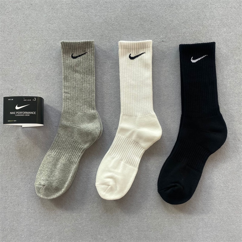 Nike Medias Largas Unisex Adultos Cushioned Crew - 3 Pares blanco