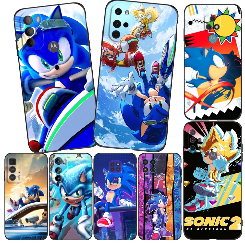 Estojo Para Moto Motorola G13 G23 G53 G73 E13 E22 E22I Capa Telefônica Blue Cute Sonic