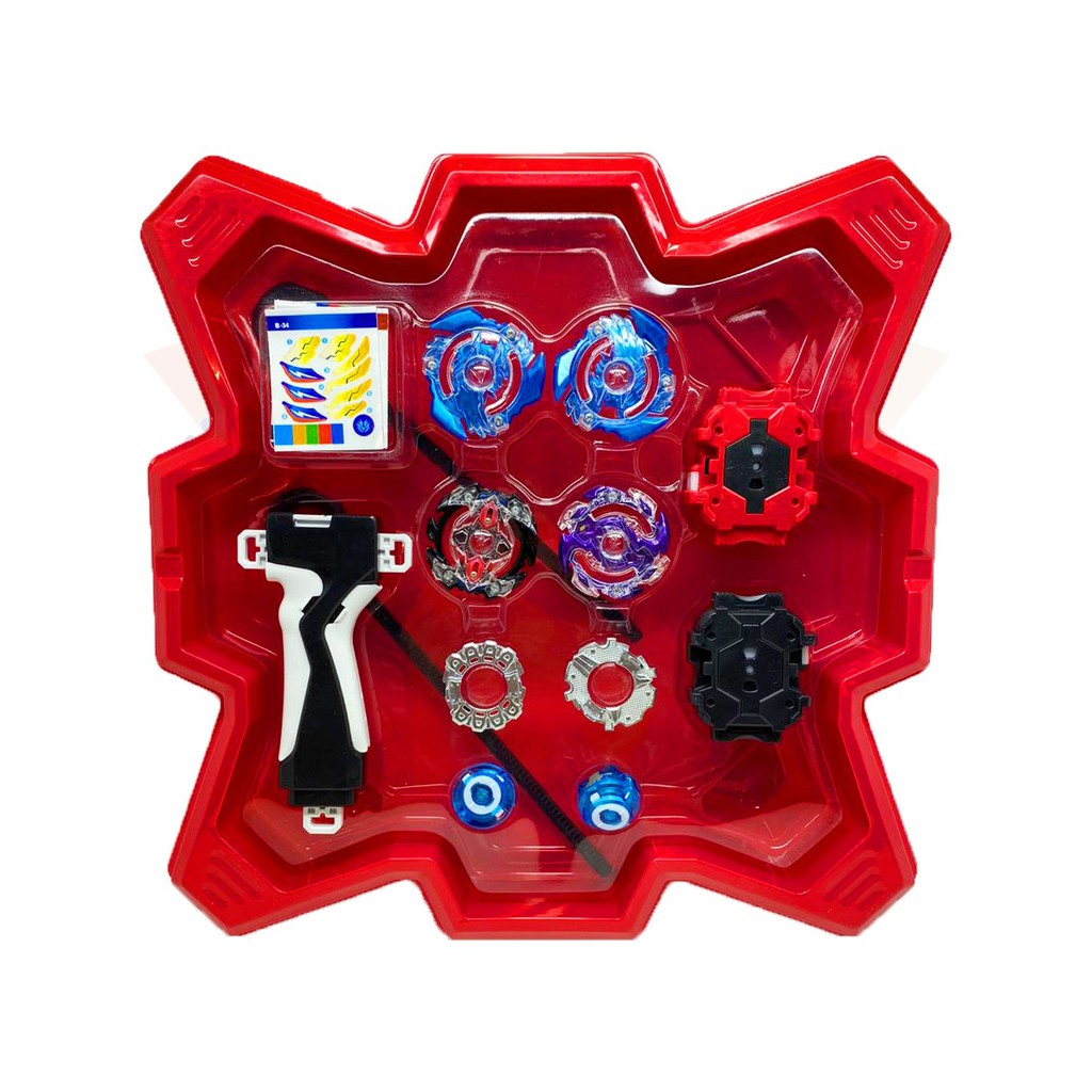 Beyblade Lançador Extreme Gyro Vermelho Divertido C/ Adesivo