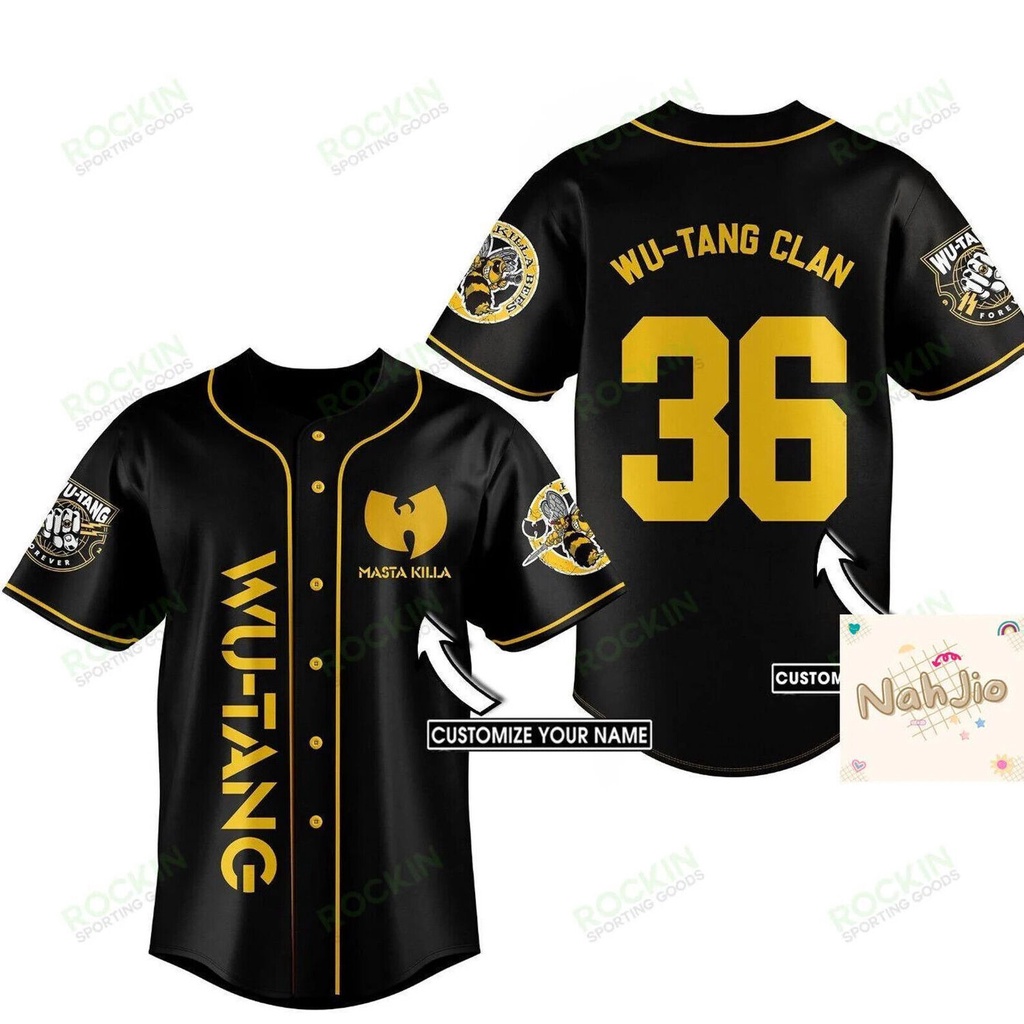 Wu-tang Clan Nome E Número Personalizados Camisa De Baseball Jersey Camisas Hip Hop