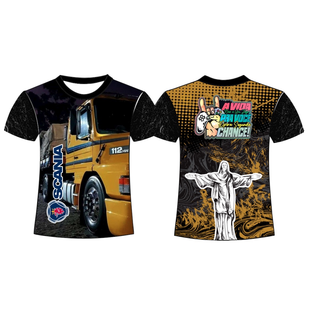 Camiseta Masculino Scania Arqueado Amarelo