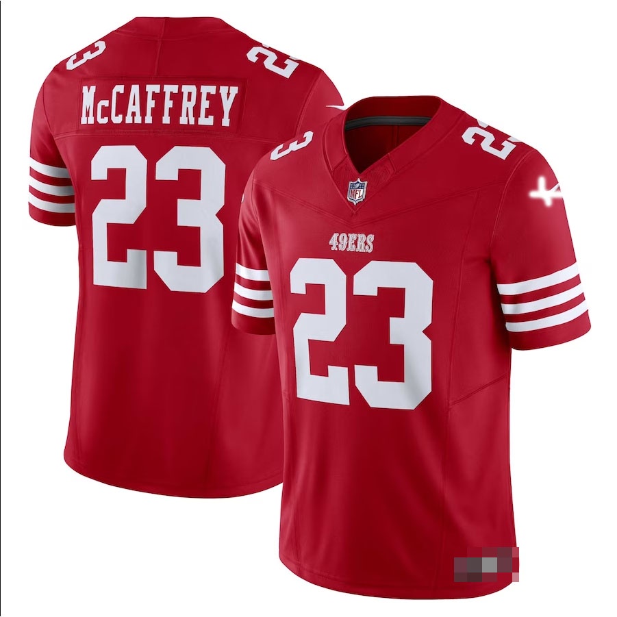 Masculino San Francisco 49ers Christian McCaffrey 2023 Red Limited Camisa De Futebol Americana Jersey