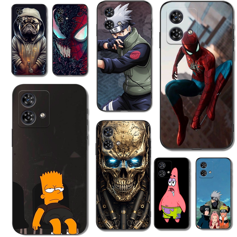 Capa De Silicone Macia Para Telefone Motorola MOTO G84 5G Cão Tpu Preto