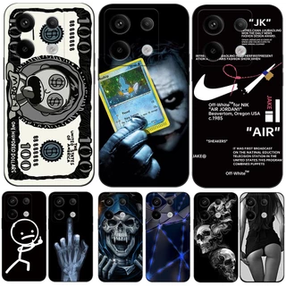 Estojo Para POCO X6 PRO Silicone Phone Back Cover Preto tpu Moda