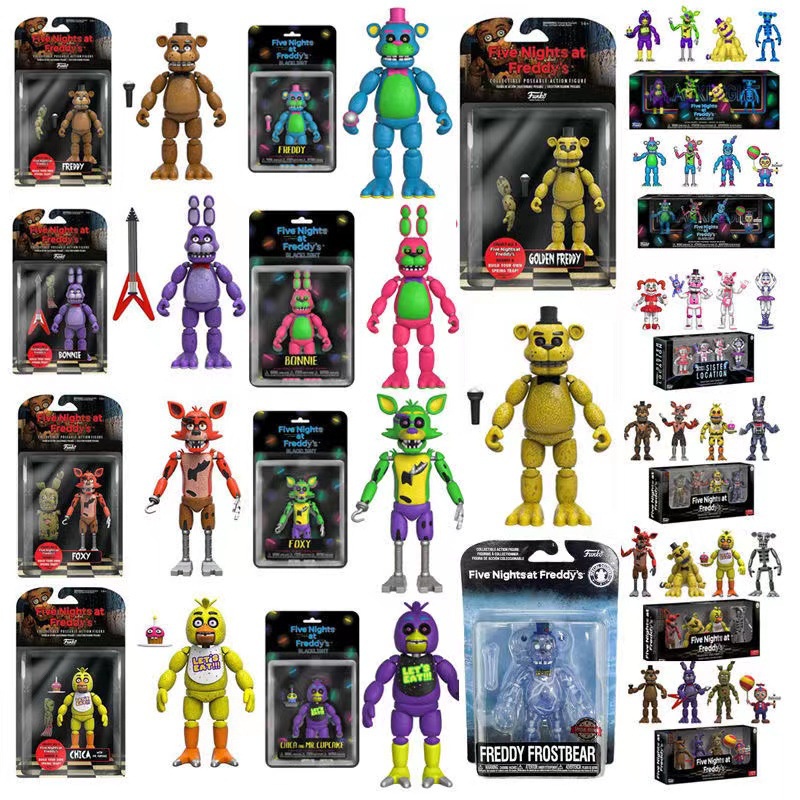 Game FNAF Figure Blacklight Nightmare Foxy Action Figures PVC Collection  Doll 14cm Funtime Foxy Fox Model Toys for Child's Gifts