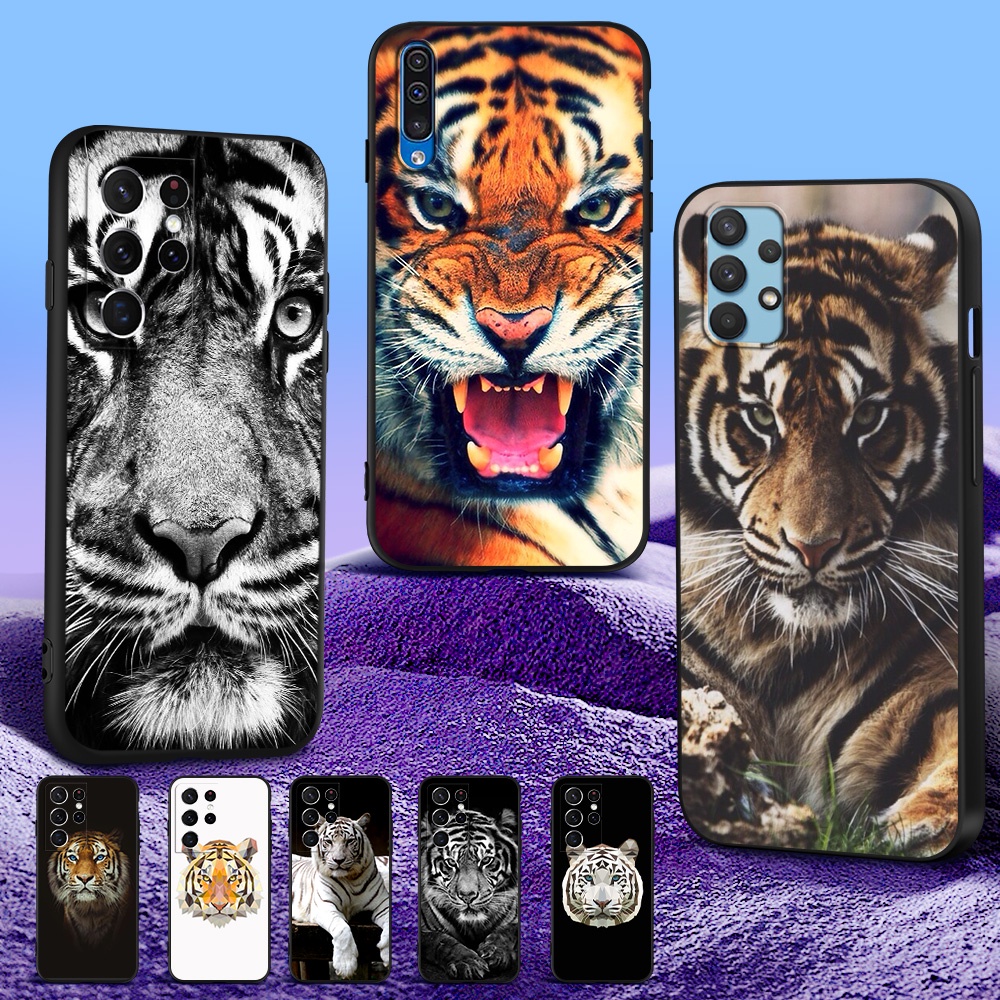 Tigre Branco Grandes Roar Animais Verde Frontal Tela 3d