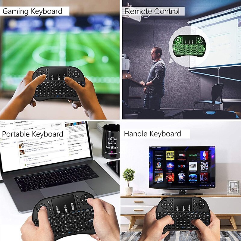 Mini Teclado Controle Sem Fio Para Smart Tv Pc BS