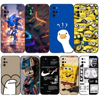 Para Moto Motorola G22 Capa Traseira Em Silicone Macio 4G Protetora MotoG22 Cartoon Preto Engraçado