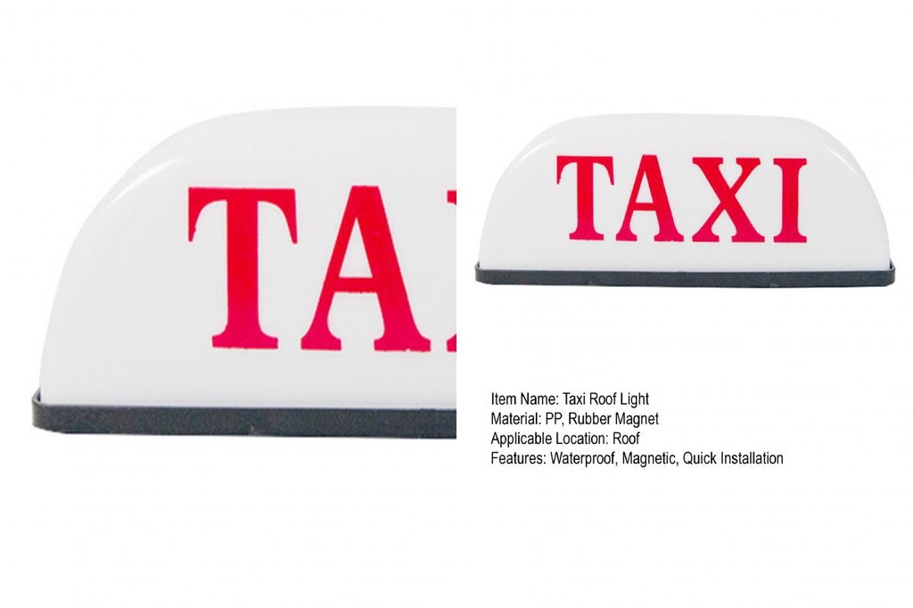 12V Taxi Light LED Taxi Roof Light With Magnetic Base - 12V Waterproof Taxi Sign For Cars 12V Cab Light