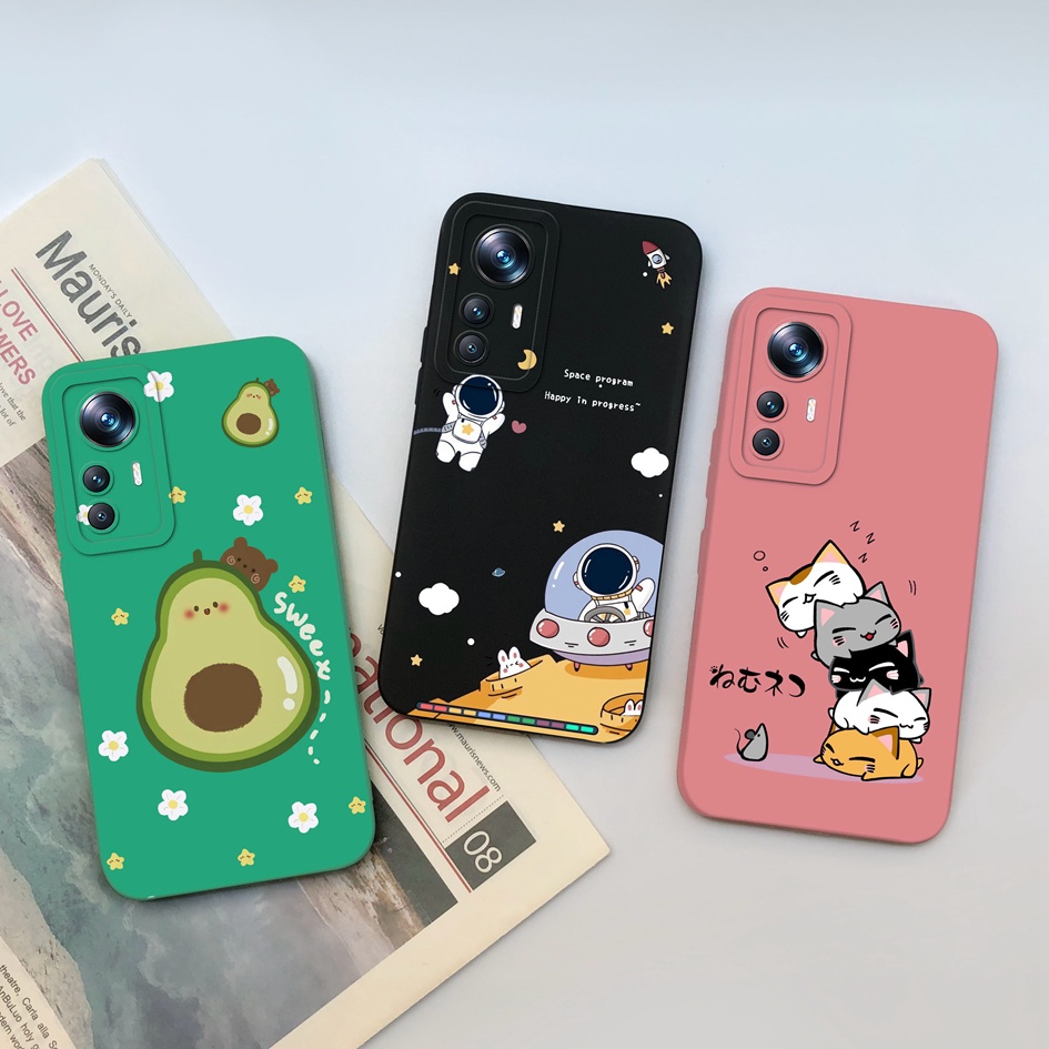 Estojo Para Xiaomi 12 Lite Pro 12T 12S 12TPro 12SPro Caixa Telefone Astronauta Fofo Quadrado Capa Bumper