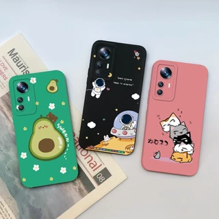 Estojo Para Xiaomi 12 Lite Pro 12T 12S 12TPro 12SPro Caixa Telefone Astronauta Fofo Quadrado Capa Bumper