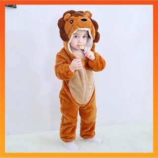 2023 Baby Kigurumi Dinossauro Desenho Animado Do Leão Romper Recém-Nascido Infantil Menino Jumpsuit Meninas Cosplay Fantasias Pyjama