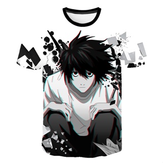 Anime Nota De Morte Camisetas 3D Impressão Streetwear Homens Moda Mulher  Camiseta Manga Curta Harajuku Kids Tees Tops Vestuário