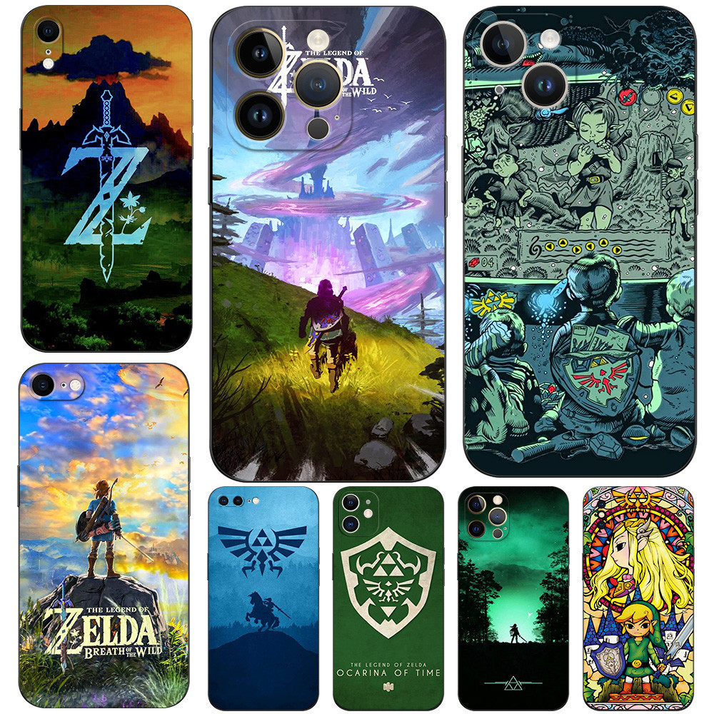 Capa Para iphone 14 Mais 14 Pro Max Phone Back Cover Silicone Macio Preto tpu zelda