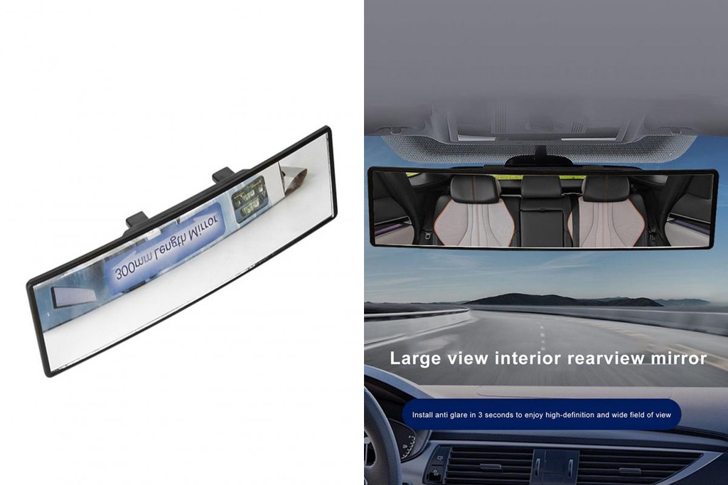 Car Rearview Mirror Auto Universal Rear View Wide Angle Anti-glare ...