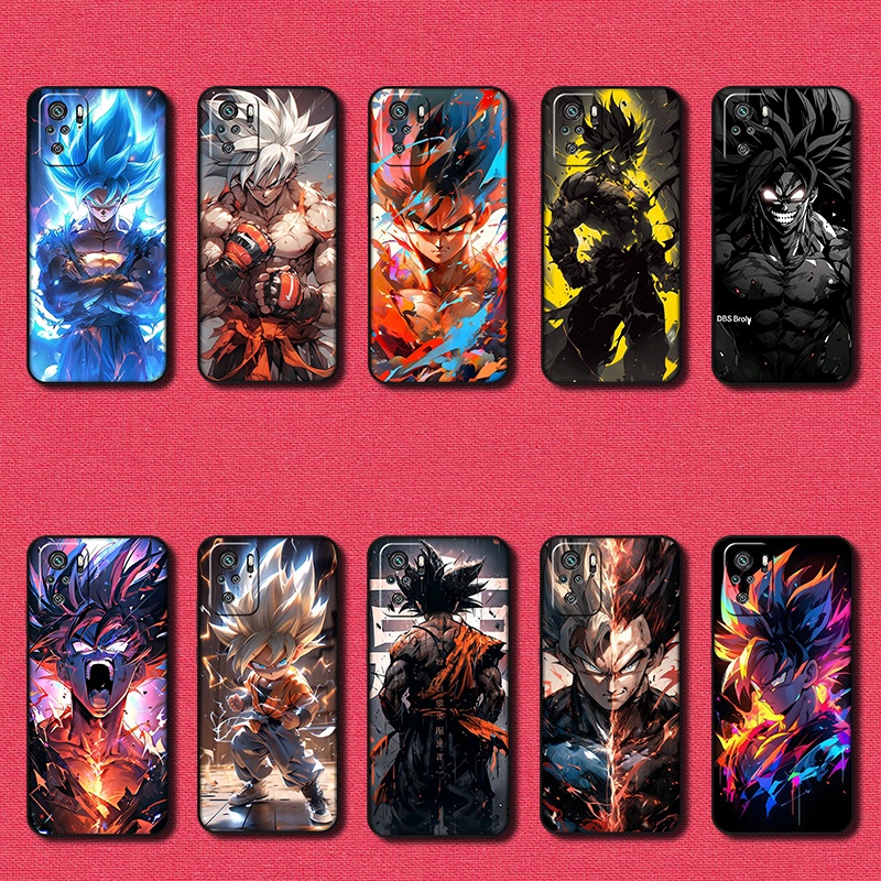 Capa De Proteção Contra Queda Para Xiaomi Poco M5S 4G Dragon Ball Wukong Estojo De Telefone Preto Macio