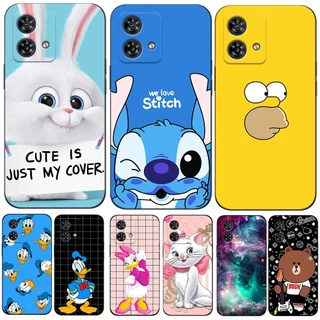 Capa De Silicone Macia Para O Telefone Motorola MOTO G84 5G Coelho Coelhinho De Tpu Preto Pato Morcego Gato
