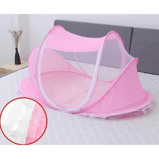 Berço Cama Tenda Cercadinho Portatil de Bebê com Tenda Mosquiteira Dobrável Rosa BERCOPORTATILROSA